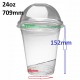 Plastic PET cups & Dome Lids Plain. 24oz (709ml) Plastic PET cups & Dome Lids Plain. 24oz (709ml)
